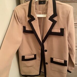Elegant Beige and Black Women's Blazer